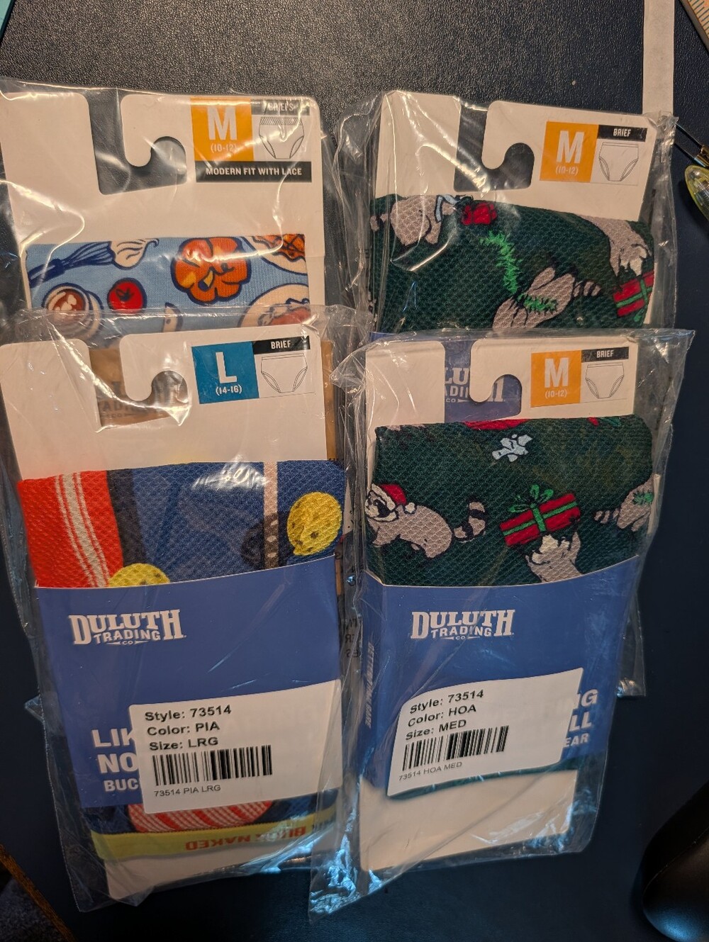 Duluth Women's Underwear, NWT, 4 Pair, Medium & Large
